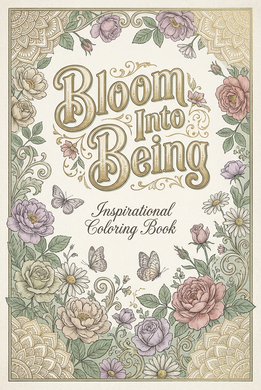 Bloom Into Being inspirational coloring book